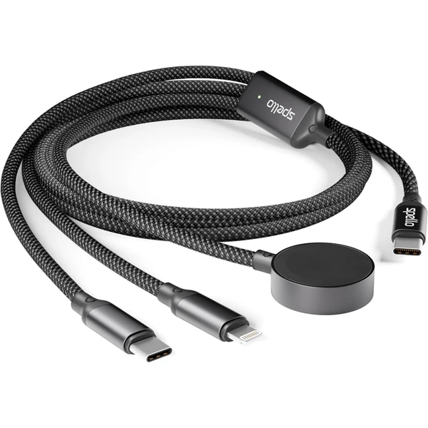 Spello 3v1 100W kábel (USB-C, Lightning, Apple Watch) 1,2 m čierny - Káble a redukcie - Obrázok B1H3000J01