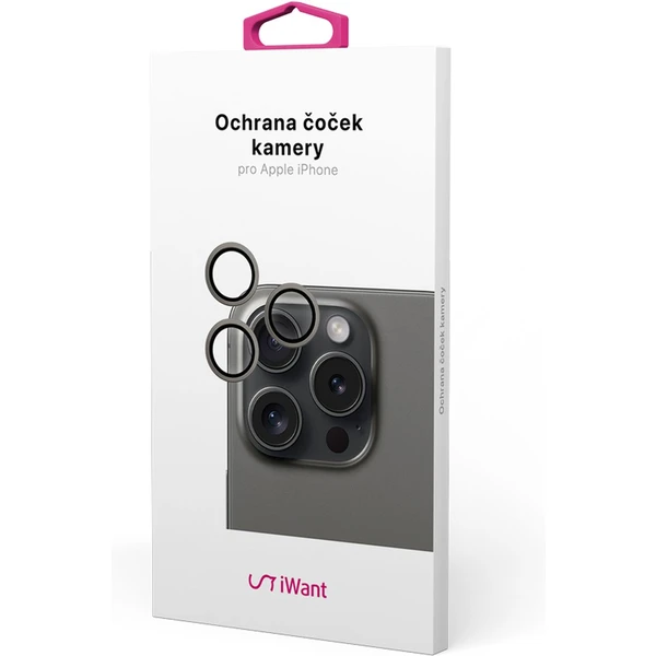 iWant ochrana šošoviek na kameru iPhone 15 Pro/15 Pro Max čierna - Ochranné fólie a sklo - Obrázok B1P1000O01