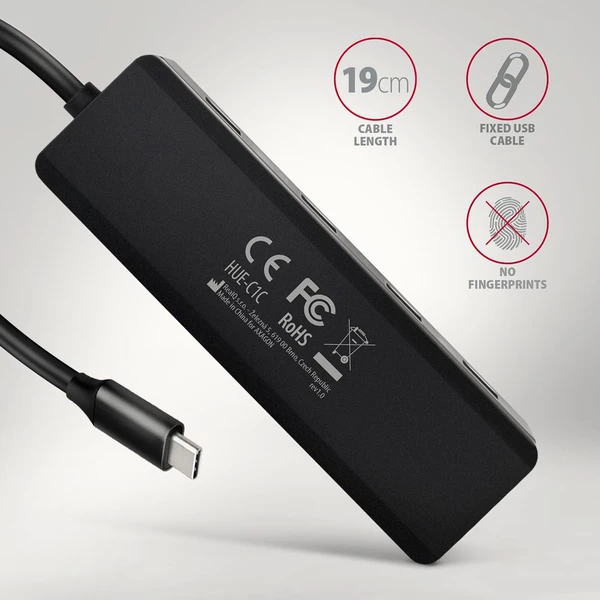 AXAGON HUE-C1C 4v1 USB-C húb - USB huby - Obrázok B1W3000L01