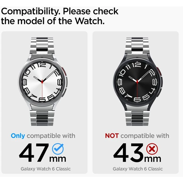 Spigen Modern Fit 316L Band remienok Samsung Galaxy Watch6 Classic 47mm strieborný - Remienky - Obrázok B1W3000N01