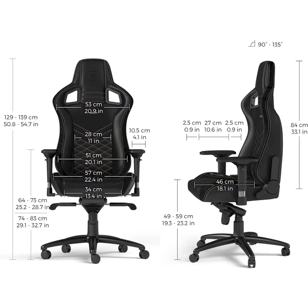 noblechairs EPIC herné stoličky čiernozlaté - Stoličky - Obrázok B28A000P01