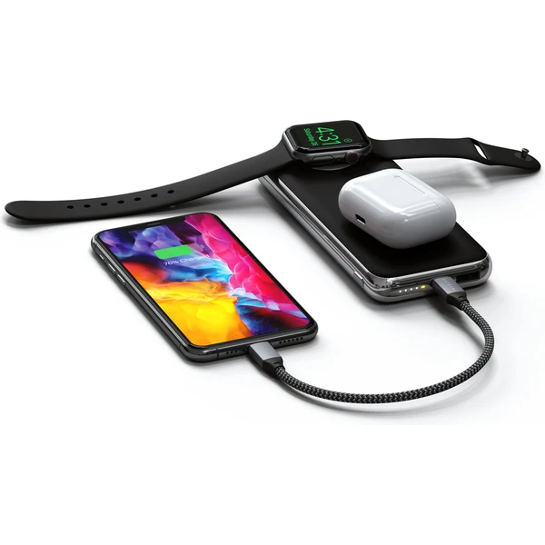 Satechi Quatro bezdrôtová powerbanka 10 000 mAh vesmírne šedá  - Powerbanky - Obrázok B2BT000501