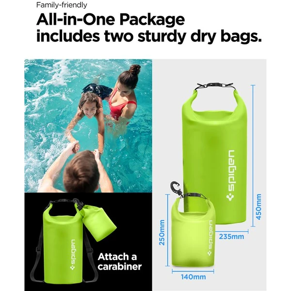 Spigen Aqua Shield WaterProof Dry Bag 20L + 2L A630 zelený - Puzdra - Obrázok B2N5000701