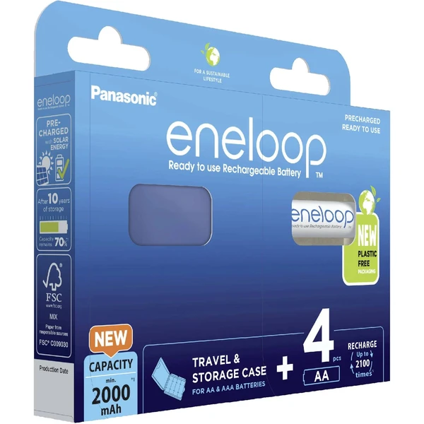 Panasonic Eneloop AA nabíjacia batéria 2000 mAh (4ks) + púzdro - Batérie - Hlavný obrázok