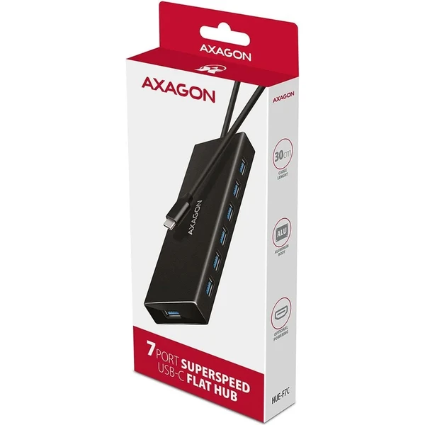 AXAGON HUE-F7C 7-portový USB-C hub - USB huby - Obrázok B3O0000J01