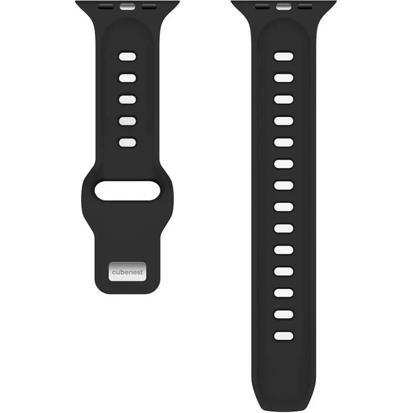 CubeNest Premium Silicon Band remienok Apple Watch 42-49 mm čierny - Remienky - Obrázok B3UD000O01