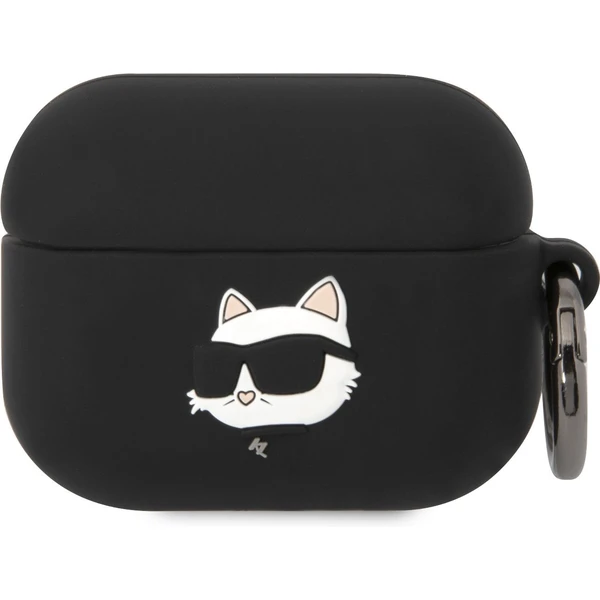 Karl Lagerfeld 3D Logo NFT Choupette Head Silikónové púzdro Airpods Pre čierne - Puzdra - Hlavný obrázok