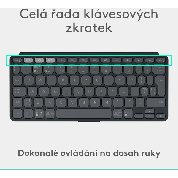 Logitech Keys to go 2 bezdrôtová US klávesnica grafitová - Klávesnice - Obrázok B545000J01