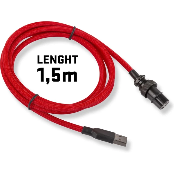 Yenkee YCU COIL RD krútený kábel USB-A/USB-C červený - Káble - Obrázok B5A4000N01