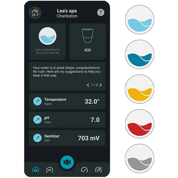 ONDILO ICO Spa V2 šikovný monitor vody - Cl/Br dezinfekcia - Senzory - Obrázok B5C8000L01