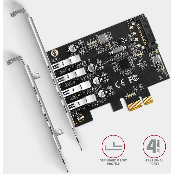 AXAGON PCEU-43RS PCIe radič 4x USB 3.2 Gen 1 - Radiče - Obrázok B5W3000L01