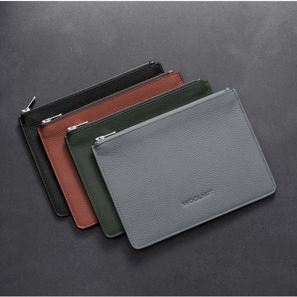 Woolnut Leather Pouch (Flat) kožené púzdro tmavo zelené - Organizéry - Obrázok B668000701