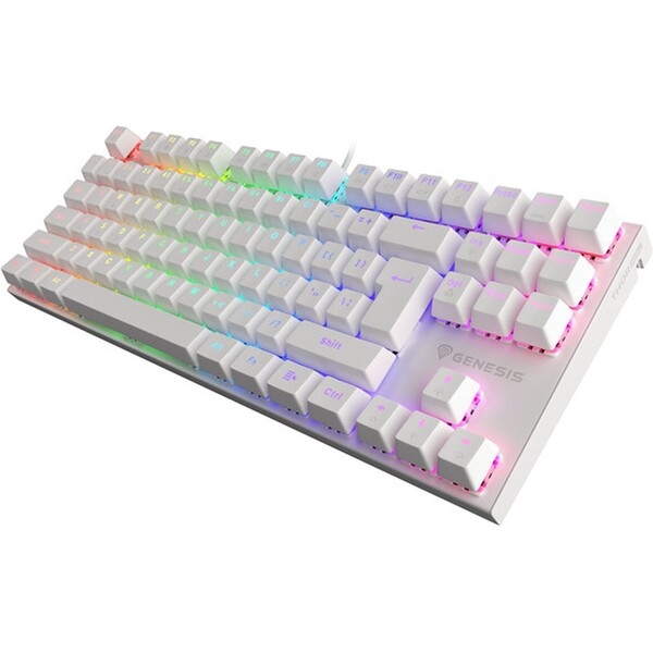 Genesis THOR 303 TKL Outemu Peach Silent mechanická klávesnica US biela