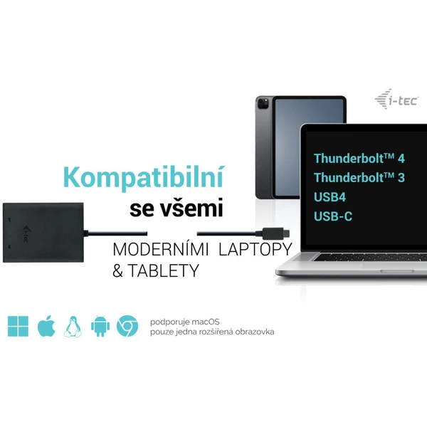i-tec USB-C/2x DisplayPort redukcia čierna - Káble a redukcie - Obrázok B7AS100501