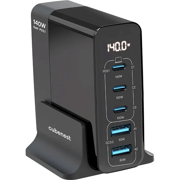 CubeNest S5D0 PD GaN nabíjačka (140W) čierny - Nabíjačky - Obrázok B7C7000O01