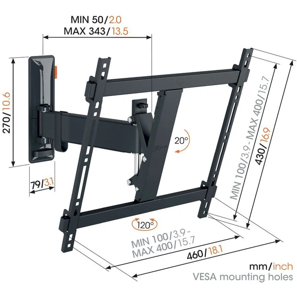 Vogel's TV rameno 2 kĺby - Držiaky pre obrazovky - Obrázok B8PF000N01