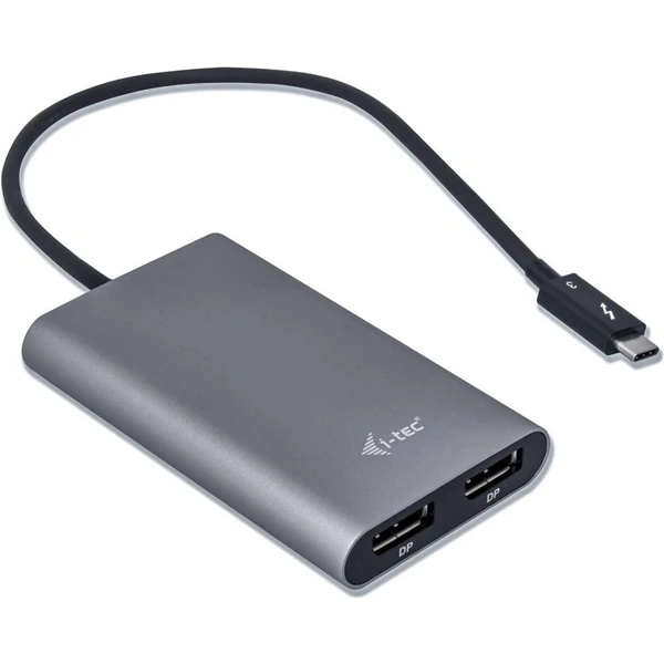 i-tec Thunderbolt 3/2x DisplayPort redukcia 4K sivá - Káble a redukcie - Obrázok B9F4000701
