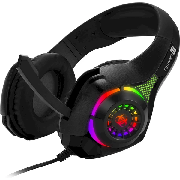Connect IT Biohazard RGB herné drôtové slúchadlá čierna - Slúchadlá - Obrázok B9Q9000O01