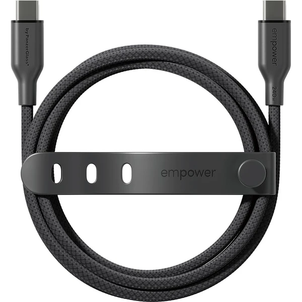 PanzerGlass USB-C/USB-C napájací kábel 240W 2m čierny - Káble a redukcie - Hlavný obrázok