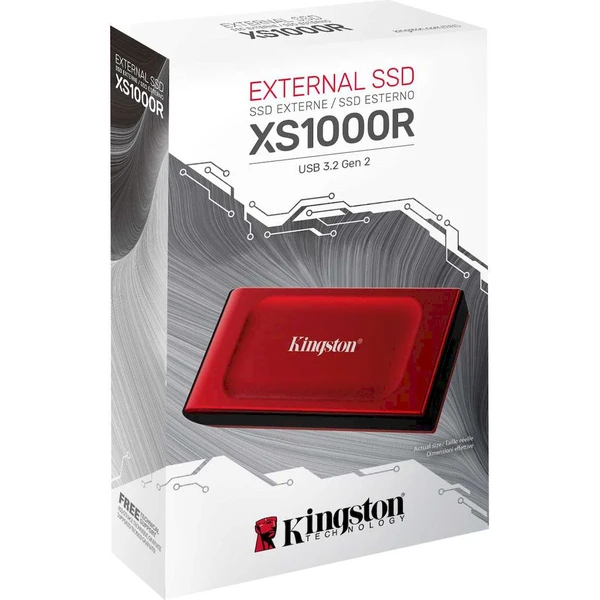 Kingston XS1000 externý SSD - 2TB červený - SSD - Obrázok BA69000K01