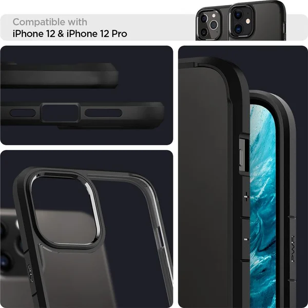 Spigen Ultra Hybrid kryt iPhone 12 / 12 Pro čierny - Puzdra - Obrázok BBA3200401