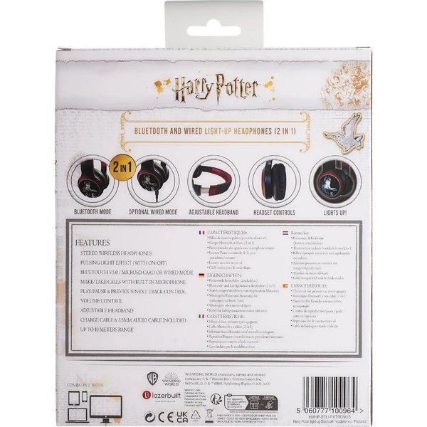 Lazerbuilt náhlavné slúchadlá bezdrôtové Harry Potter - Patronus - Slúchadlá - Obrázok BBBG000K01