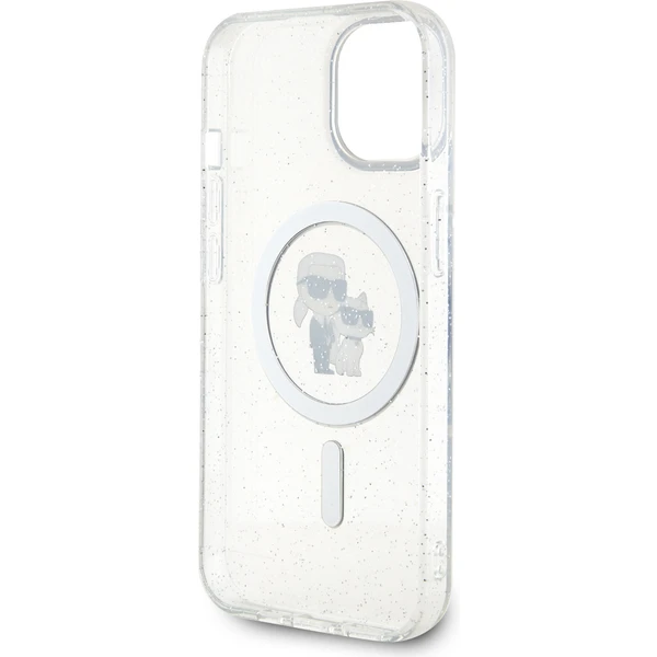 Karl Lagerfeld IML Glitter Karl a Choupette MagSafe kryt iPhone 15 číry - Puzdra - Obrázok BBI8000601