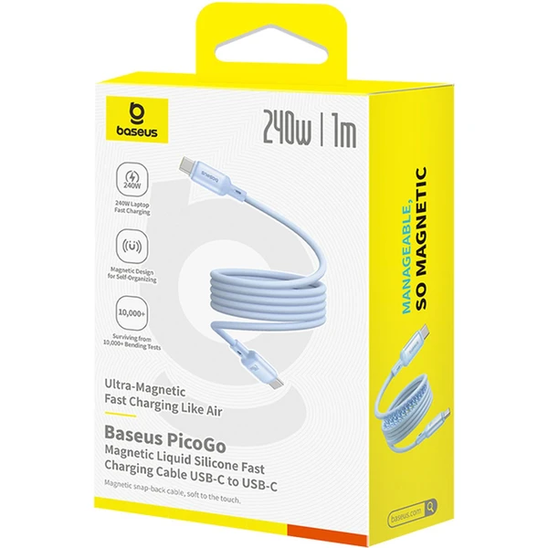 Dátový kábel Baseus PicoGo magnetic USB-C/USB-C 1m 240W modrý - Káble - Obrázok BCGE000L01