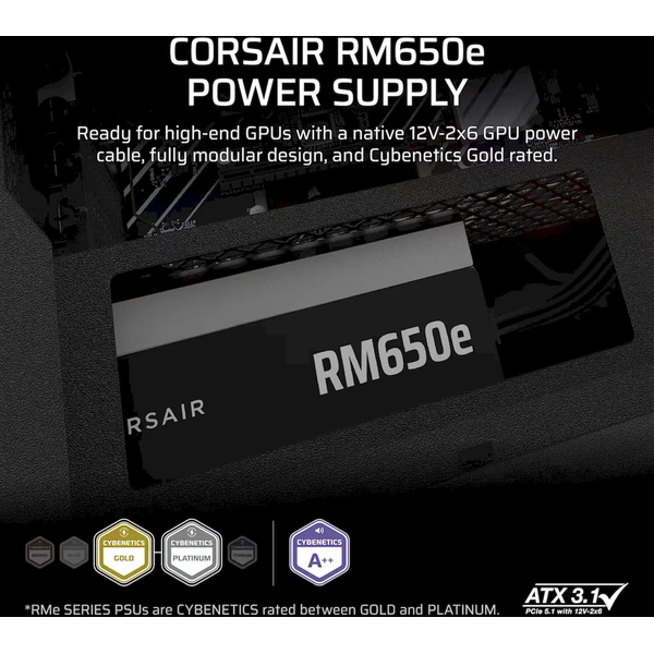 Corsair RM650e čierny - Zdroje - Obrázok BCRK000K01