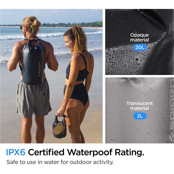 Spigen Aqua Shield WaterProof Dry Bag 20L + 2L A630 čierny - Puzdra - Obrázok BDA4000601