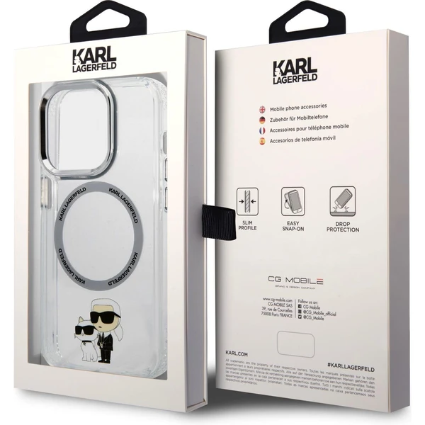 Karl Lagerfeld IML Karl and Choupette NFT MagSafe zadný kryt pre iPhone 15 Pre číry - Puzdra - Obrázok BDB3000J01