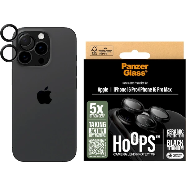 PanzerGlass® HoOps™ Ceramic Apple iPhone 16 Pro/15 Pro/16 Pro Max/15 Pro Max čierny titán - Ochranné fólie a sklo - Obrázok BE08000P01