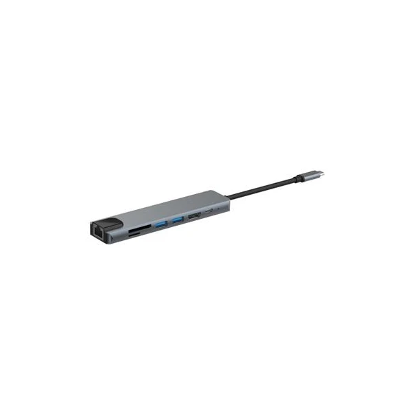 PremiumCord USB-C na HDMI + USB3.0 + USB2.0 + PD + SD/TF + RJ45 adaptér - Dokovacie stanice - Hlavný obrázok