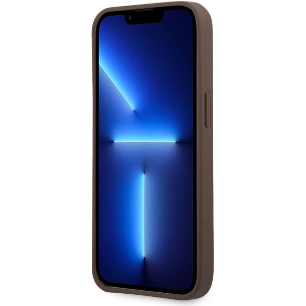 Guess PU 4G Metal Logo kryt iPhone 14 Pro Max hnedý - Puzdra - Obrázok BFUF100501