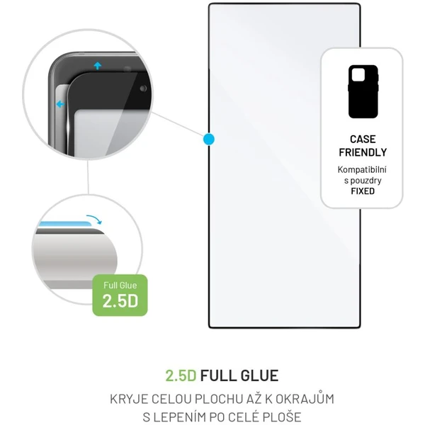 FIXED 2,5D Full-Cover tvrdené sklo Samsung Galaxy S24 Ultra čierne - Ochranné fólie a sklo - Obrázok BG71000K01