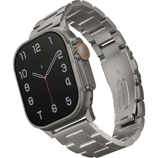 UNIQ Osta článkový oceľový remienok Apple Watch 49/46/45/44/42mm strieborný