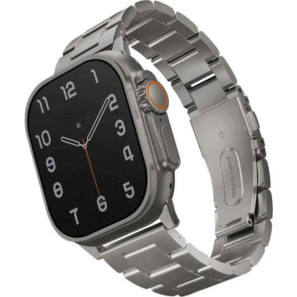 UNIQ Osta článkový oceľový remienok Apple Watch 49/46/45/44/42mm strieborný - Remienky - Hlavný obrázok