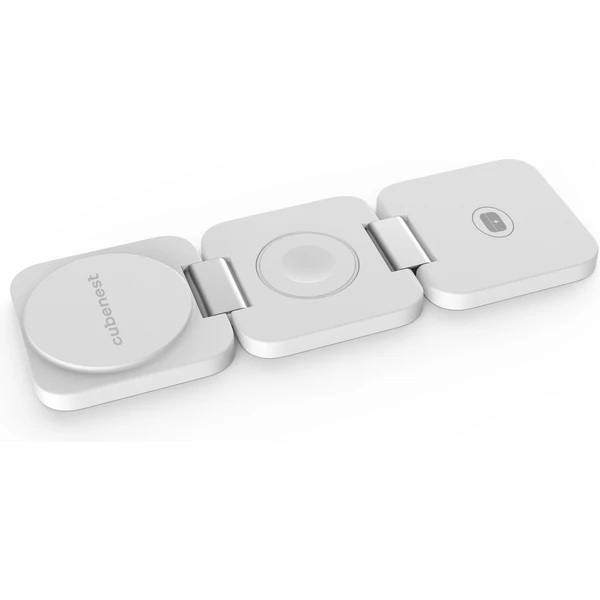 CubeNest E310 Fold 3v1 magnetická bezdrôtová nabíjačka biela - Nabíjačky - Obrázok BH90000L01