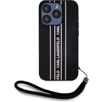 Karl Lagerfeld PU Saffiano Athleisure Stripe and Strap zadný kryt iPhone 15 Pro Max ružový - Puzdra