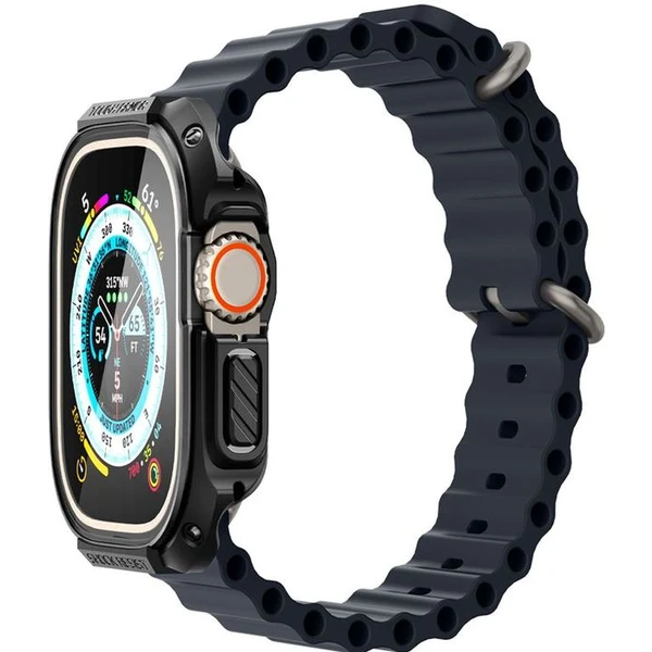 Spigen Tough Armor kryt Apple Watch Ultra 3/2/1 (49mm) čierny - Puzdra - Obrázok BHO0000701