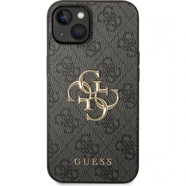 Guess PU 4G Metal Logo kryt iPhone 15 sivý - Puzdra - Obrázok BHX4000701