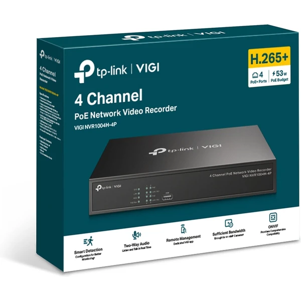 TP-Link VIGI NVR1004H-4P sieťový videorekordér - Sieťové rekordéry - Obrázok BIO8G00101