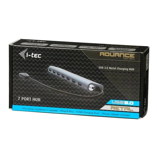 iTec USB 3.0 Hub 7-Port so sieťovým zdrojom - USB huby - Obrázok BJ62000301