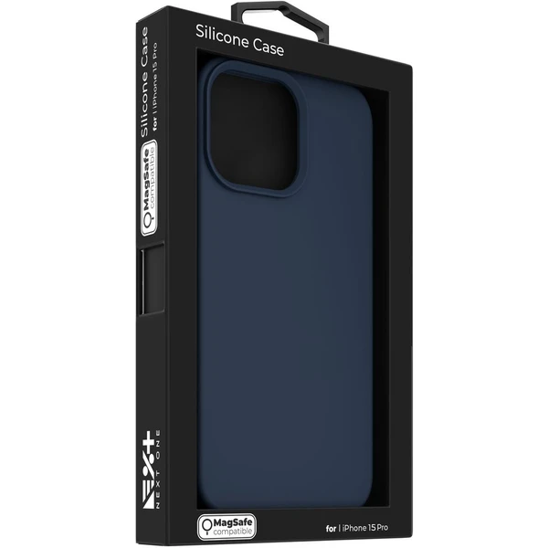 Next One silikónový kryt s MagSafe iPhone 15 Pro modrý - Puzdra - Obrázok BJJ5000701