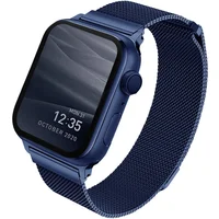 UNIQ Dante oceľový remienok Apple Watch 45/44/42mm modrý - Remienky