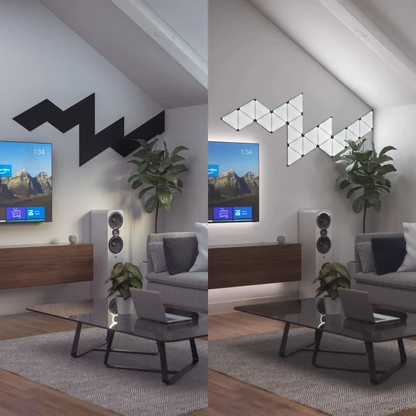 Nanoleaf Shapes Black Triangles šikovné trojuholníkové osvetlenie, rozširujúci balíček, 3 kusy - Inteligentné osvetlenie - Obrázok BLN0000N01