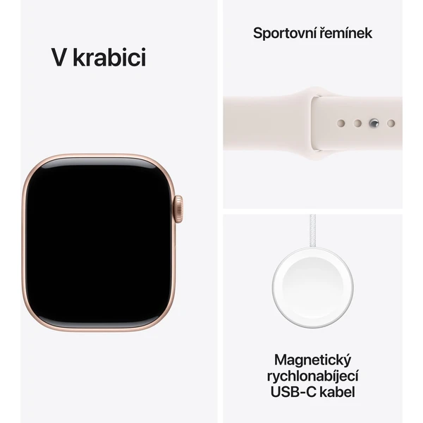 Apple Watch Series 11 (42mm) Ružovo zlatý hliník so svetlo rumeným športovým remienkom S/M - Inteligentné hodinky - Obrázok BONH000K01