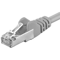PremiumCord RJ45/RJ45 Cat6a S-FTP patch kábel 30m sivý - Káble a redukcie