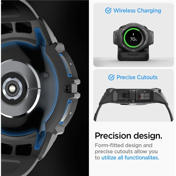 Spigen Rugged Armor Pre púzdro Samsung Galaxy Watch6 Classic 47mm čierne - Puzdra - Obrázok BOV3000N01