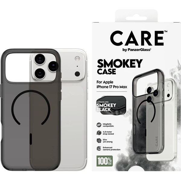 PanzerGlass® CARE Smokey kryt s MagSafe Apple iPhone 17 Pro Max dymový/čierny - Puzdra - Obrázok BPDH000K01